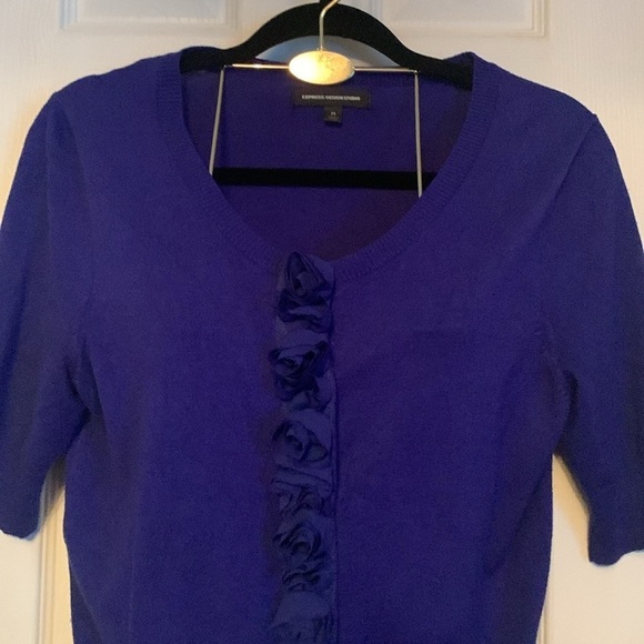Express Design Studio Blue Cardigan Size M #66 - Picture 2 of 10
